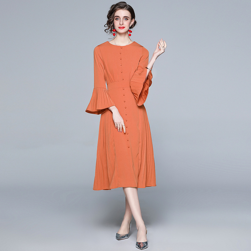 Fashion Slim-fit Flared Sleeve Midi Skirt