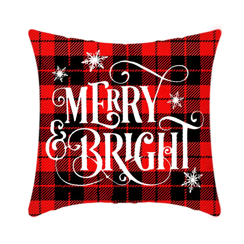 Merry Christmas Cushion Cover 45cm Elk Santa Claus Short Plush Sofa Pillow Cover Home Decor Pillowcase Christmas Decoration – image 8