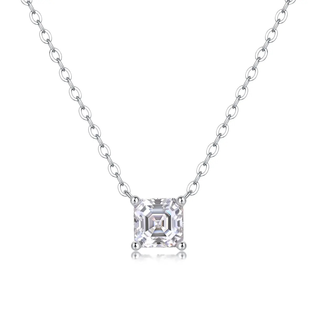 1Eternal - A Fashionable And Luxurious Diamond Jewelry Pendant Set With Square Moissanite S925 Sterling Silver Prohibit TikTok sales