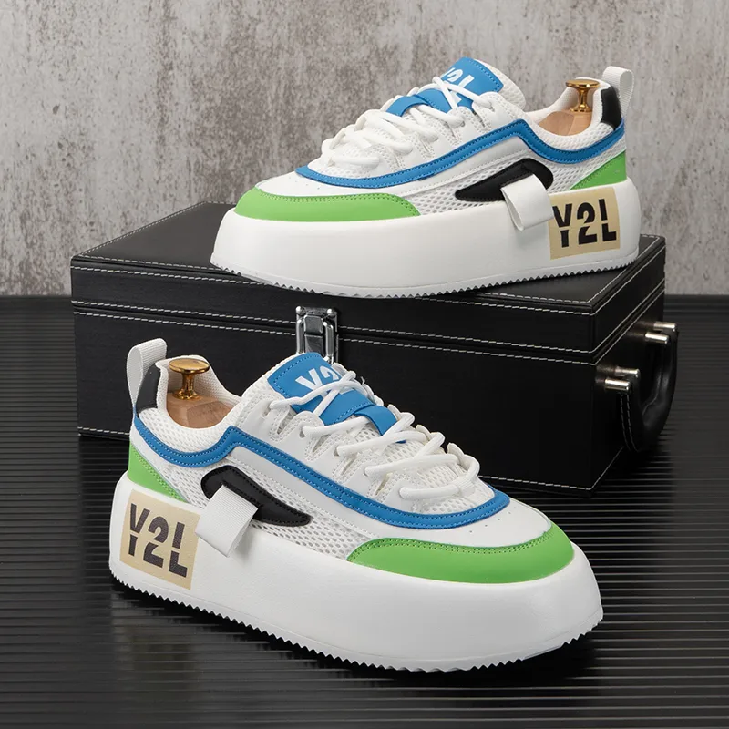 Thick Soles Men's Autumn Breathable Mesh Small White Shoes