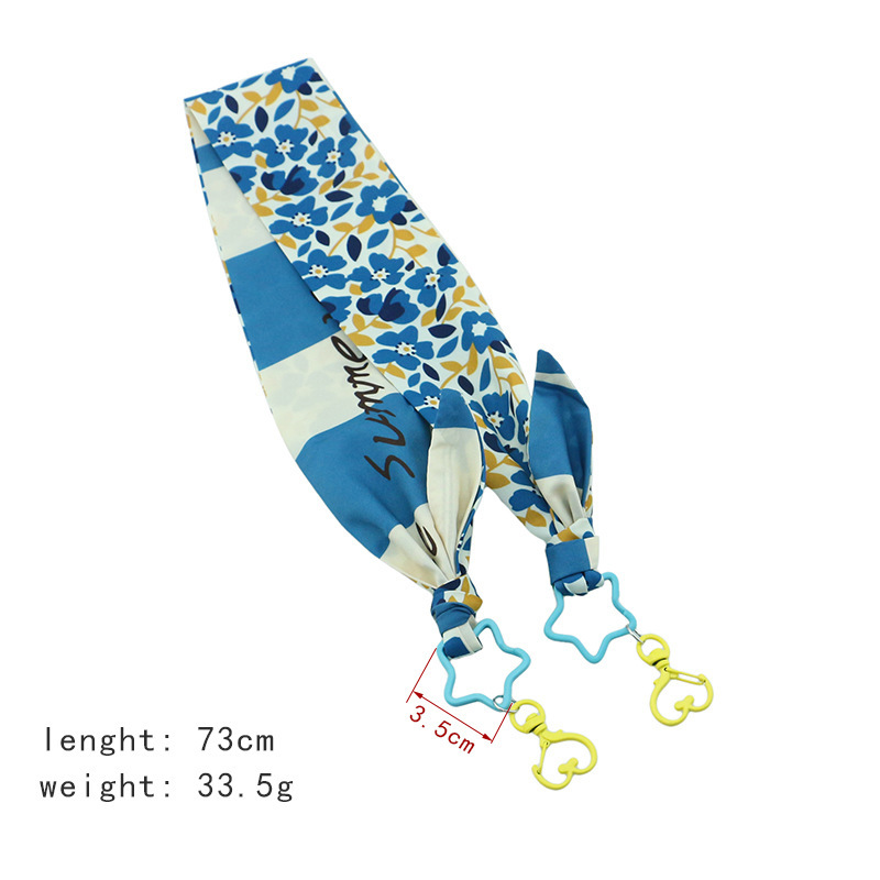 Retro Print Silk Scarf Glasses Chain Hat Windproof Hanging Chain