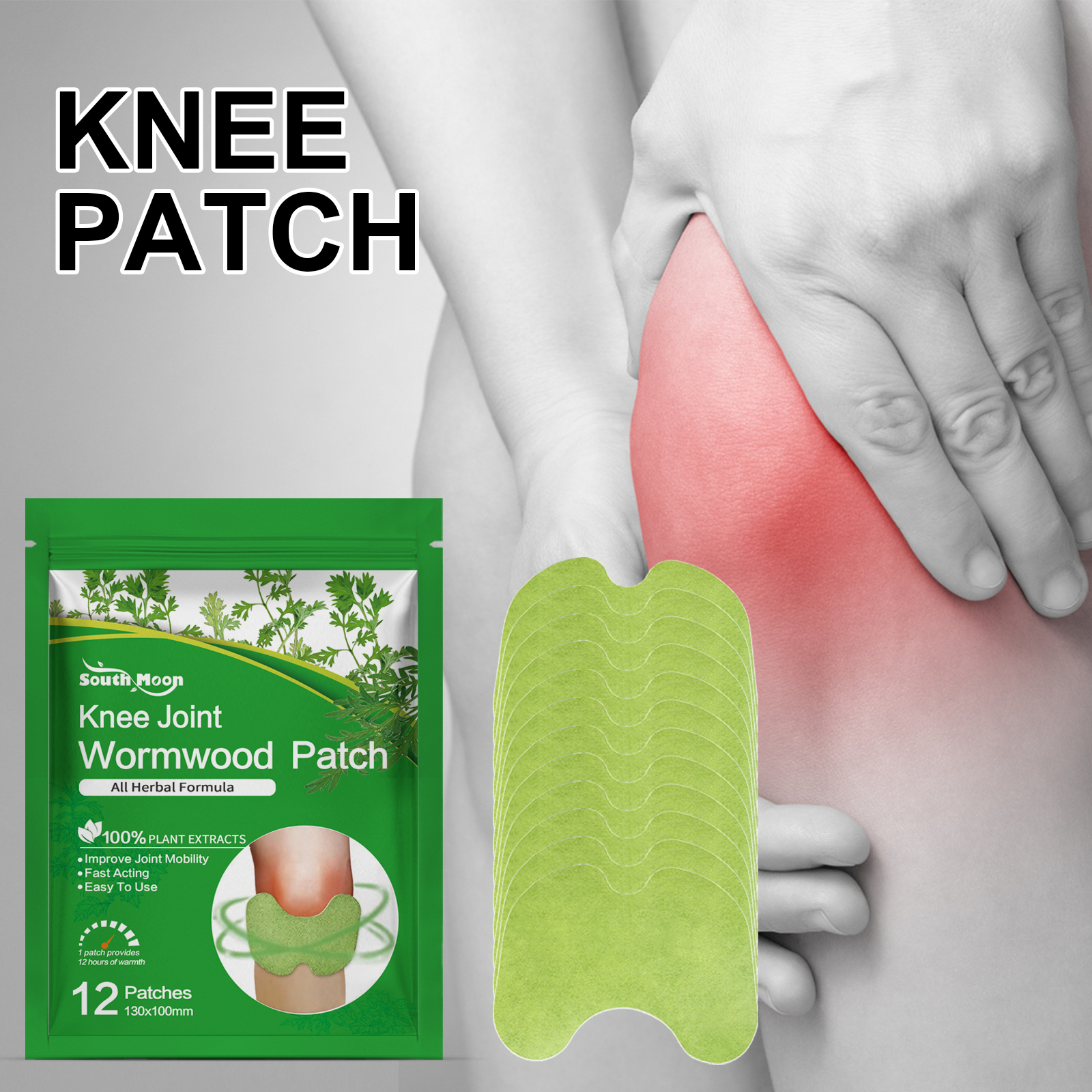 South Moon Knee Patch, Activating The Muscles And Bones To Relieve Pain Of Lumbar Vertebrae Joint Wormwood Patch