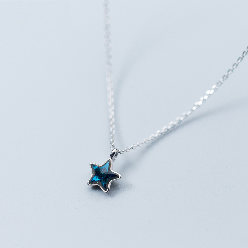 Title 2, Female Fashion Blue Star Shape Crystal Pendant ...