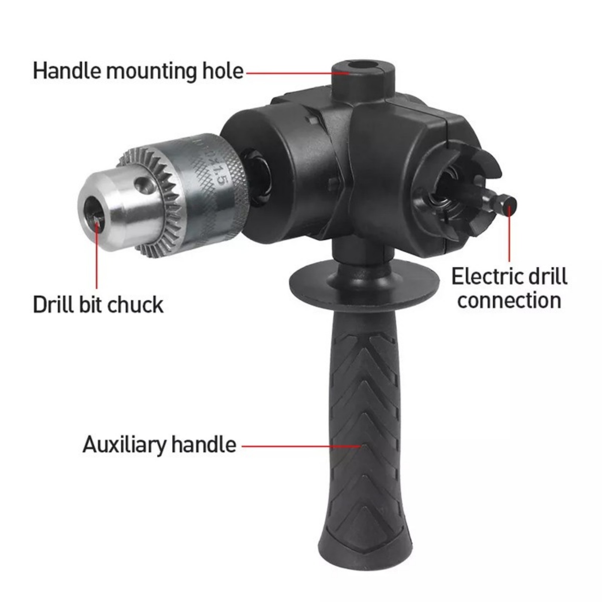 Right Angle 90 Degree Angled Drill Attachment Adapter High Torque Tool — image 3