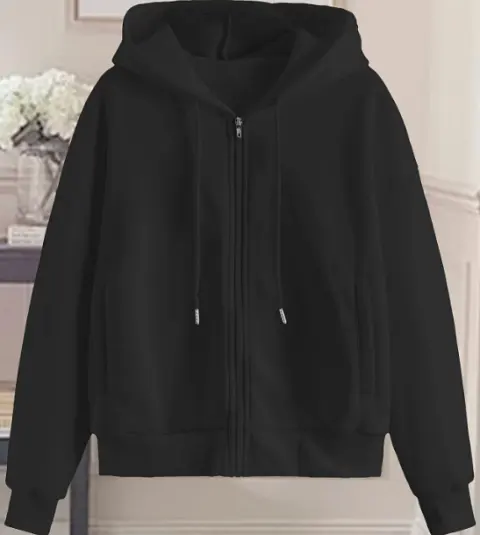 Women's Chic White Zip-Up Hoodie
