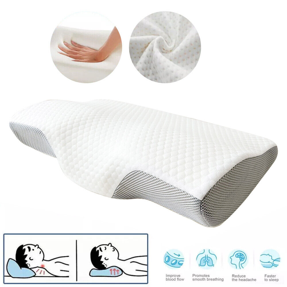 Contour Memory Foam Pillow For Neck Shoulder Pain Relief Sleeping Side Sleeper