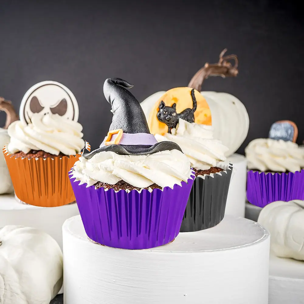 300 Pcs Halloween Foil Cupcake Liners
