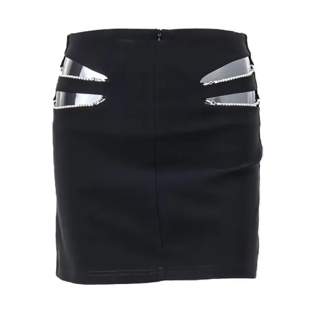 Women's Patchwork Temperament Half Length Hip Wrap Skirt Black - Shop at LoveMi