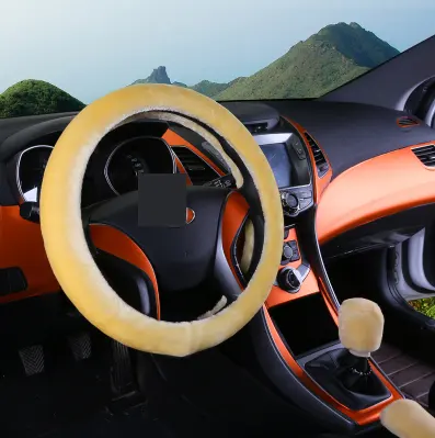 Winter Wool Car Cover Plush Steering Wheel
