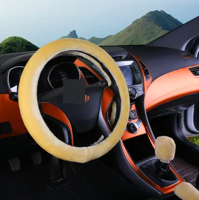 Winter Wool Car Cover Plush Steering Wheel Cover – image 5