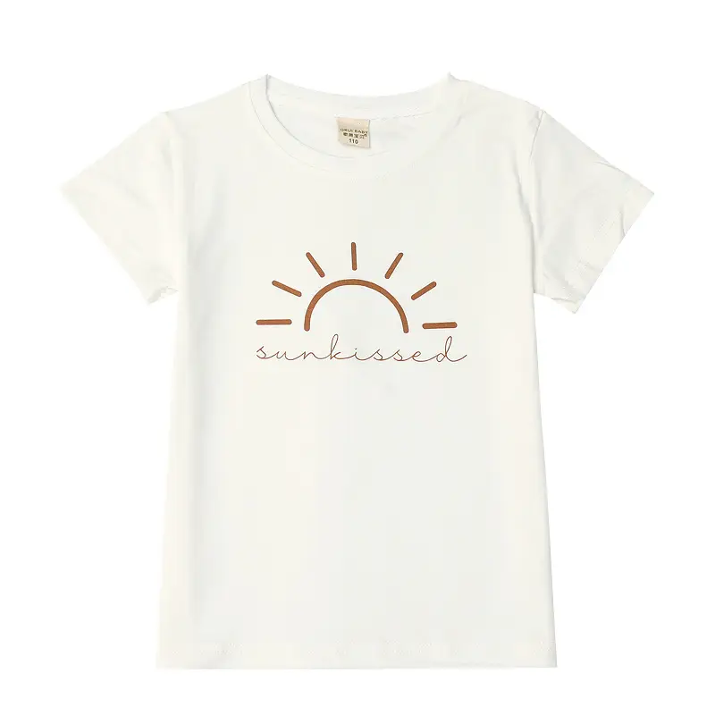 Girl Baby Simple White Cotton Short Sleeves