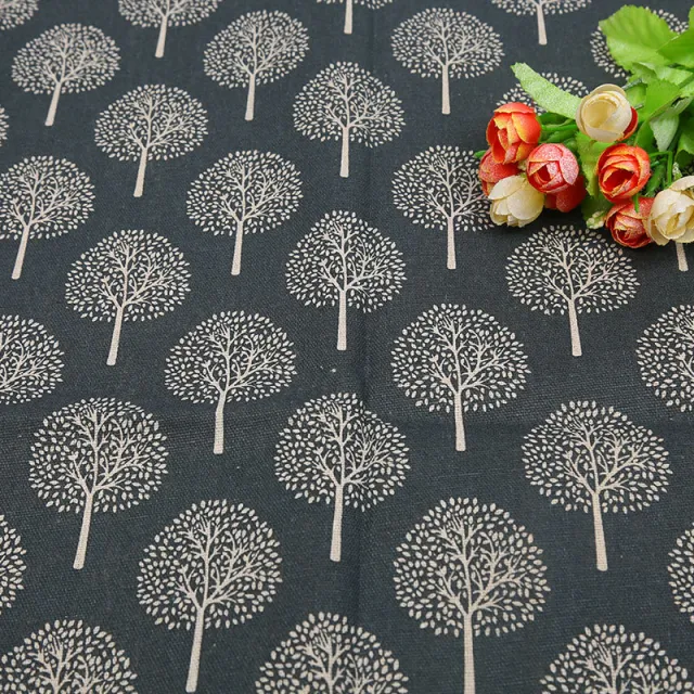 Cotton And Hemp Cloth Plant Tower Series Thickened Printed Fabric Storage Cloth Deep Wealth Tree - Shop at LoveMi