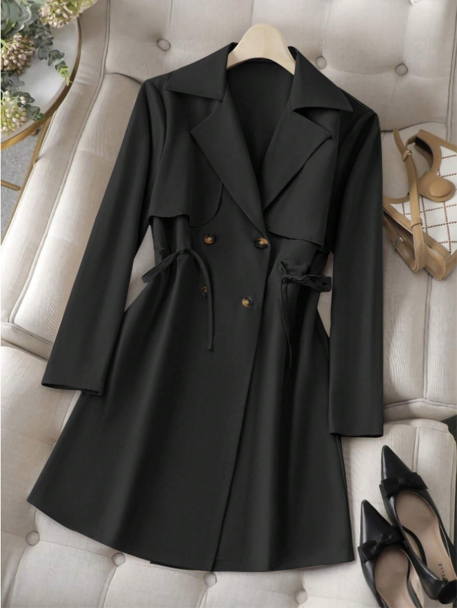 Women's Windbreaker With Drawstring Waist Black - Shop at LoveMi