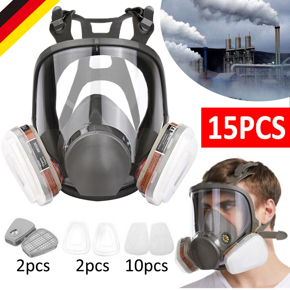 6800 Full Face Mask 15-in-1 Gas Mask, Respirator Against Chemical Fumes And Paint Splashes, 95 Filtration Efficiency