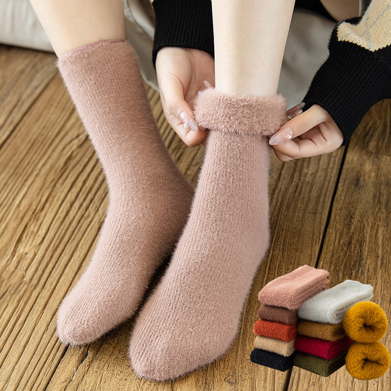 Plus Velvet Thick Warm Mink Velvet Snow Socks