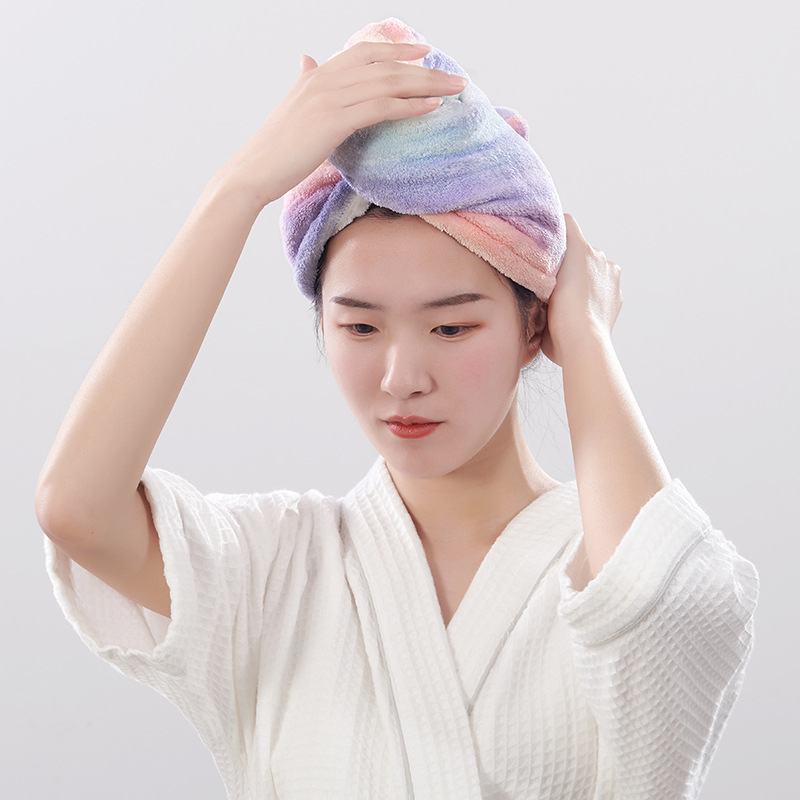 Rainbow Print Dry Hair Cap Quick Dry Towel
