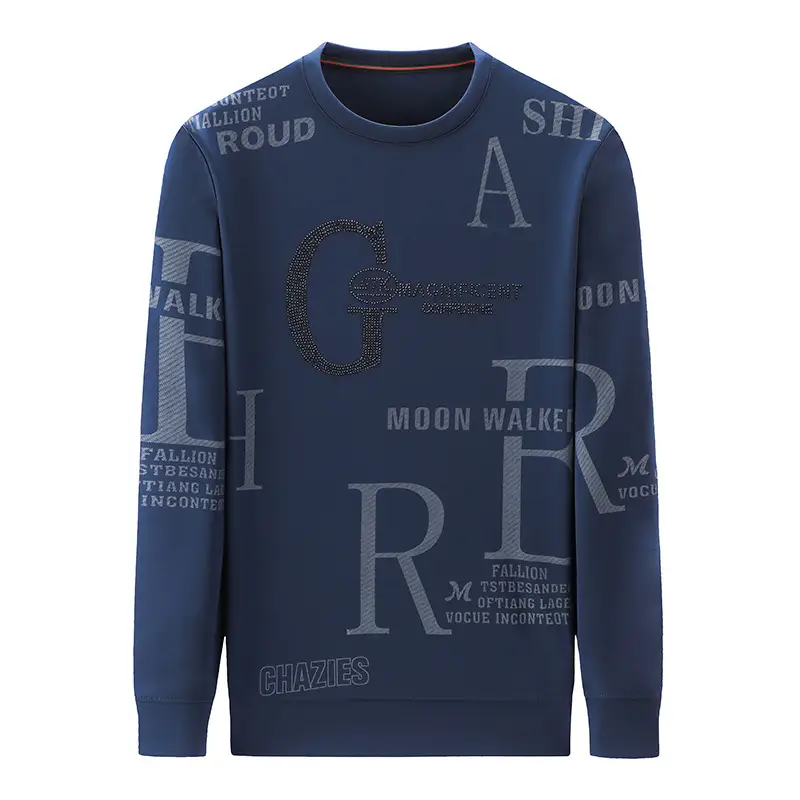 Men's Fashion Round Neck Long Sleeve Casual Sweater T-Shirt
