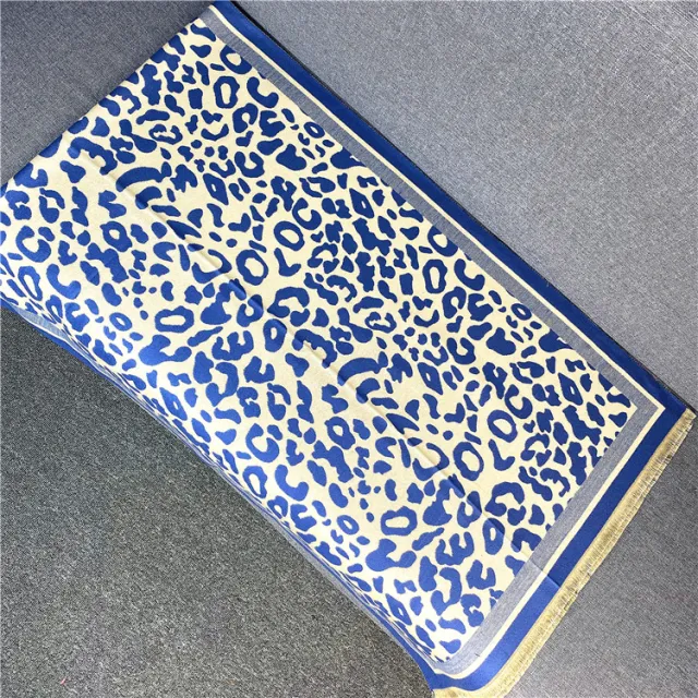 Long Fringed Scarf Women Winter Imitation Cashmere Blue - Shop at LoveMi