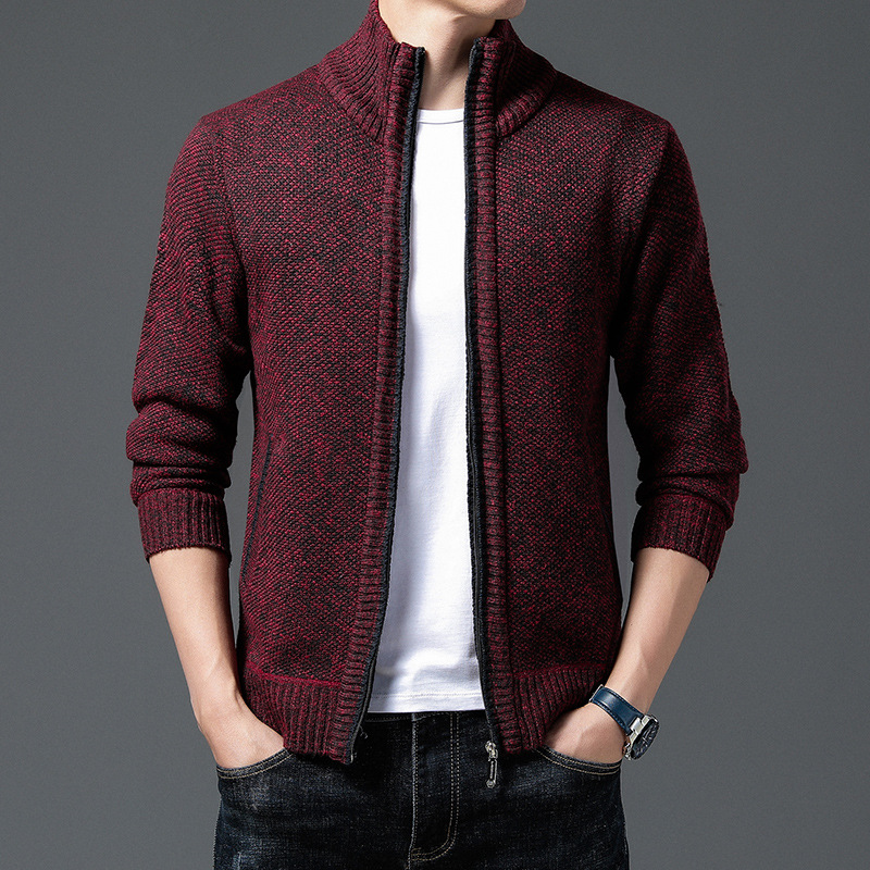 Men's Long Sleeved Knitwear Middle Aged Casual