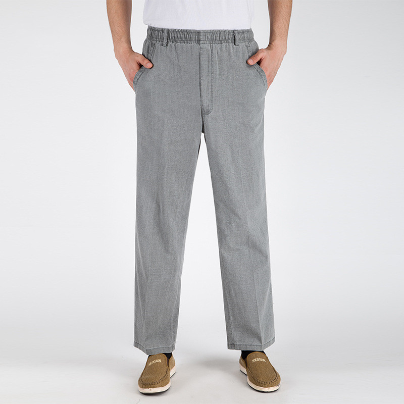 Title 1, Mens Thin Linen Pants Loose High Waist Straigh...