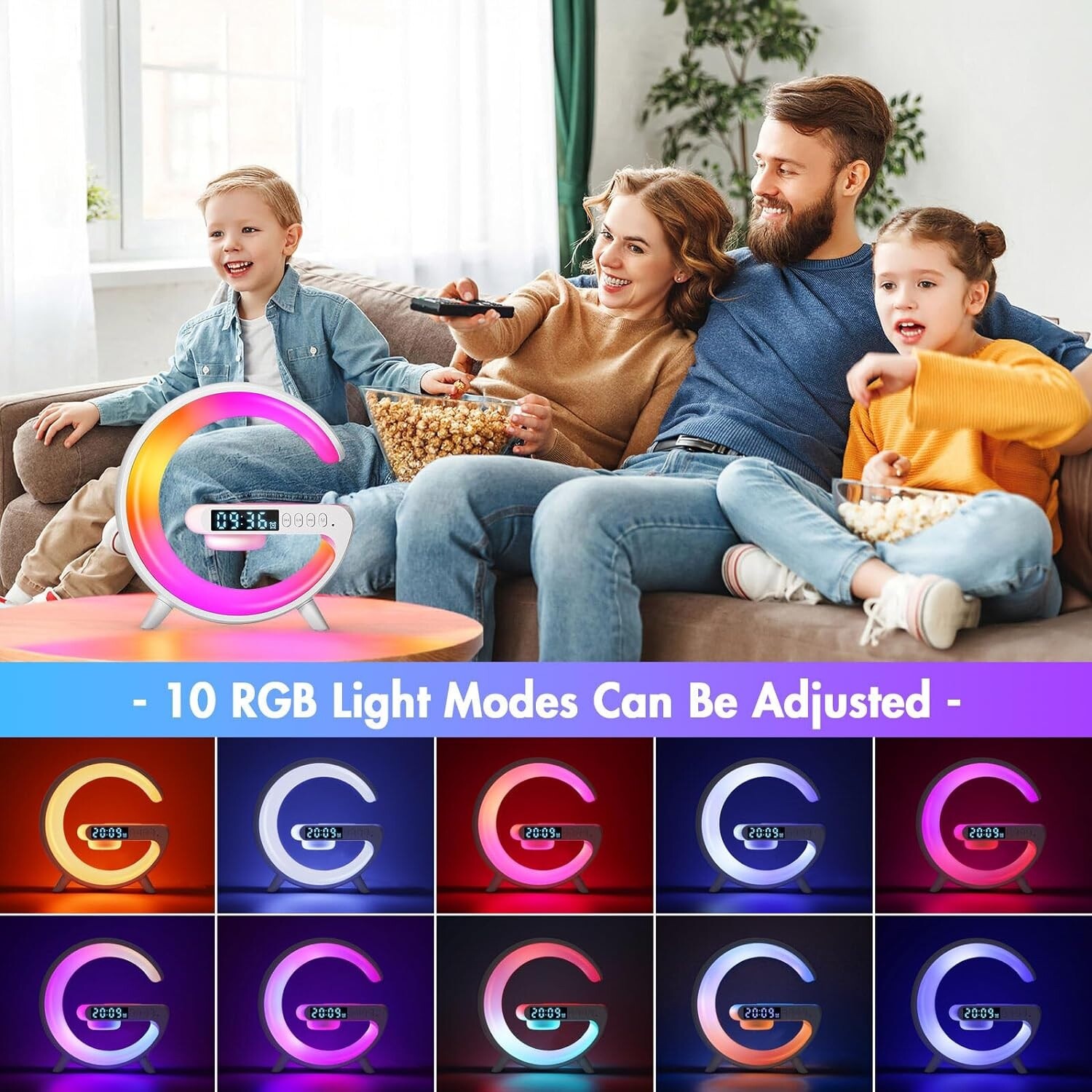 LED Smart G Lamp Intelligent Wireless Charger Bluetooth Speaker G Shape Lamp 2
