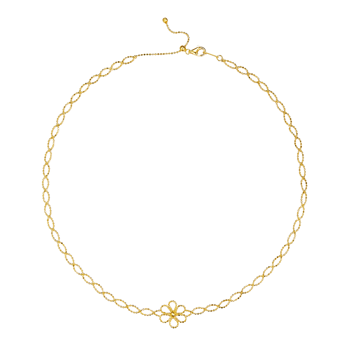 Collier Femme S925 Fleur Ajourée - Ajustable, 3 Couleurs, Coffret Cadeau