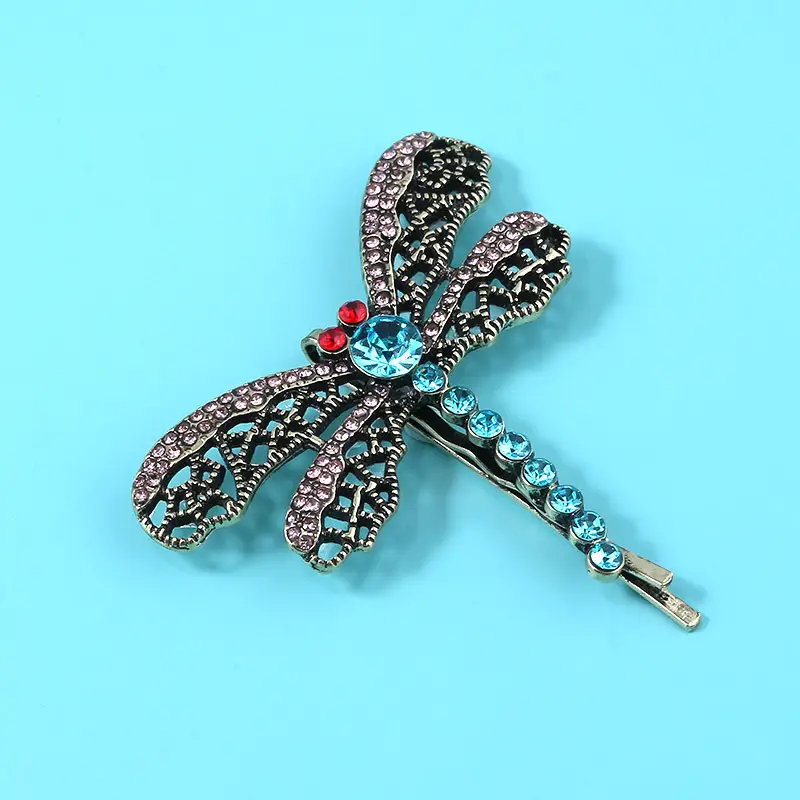 Retro Butterfly Hairpin Side Girl Word Clip Fashion Dragonfly Headdress