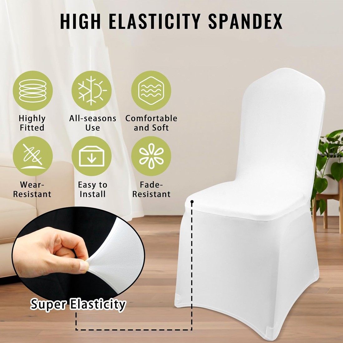 50PCS Stretch Spandex White Folding Chair Covers Gorgeous Formal Chairs — image 5
