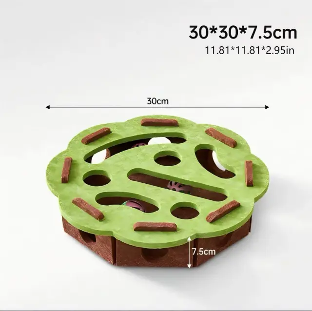 Interactive Cat Puzzle Toy With Maze Tunnel, Bell Ball & Pathways No Batteries Needed, Durable Felt Construction Mental Stimulation & Hunting E... Circle - Shop at LoveMi