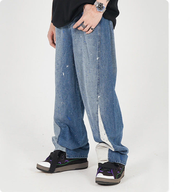 Men's Paint Spot Panel Loose Casual Pants