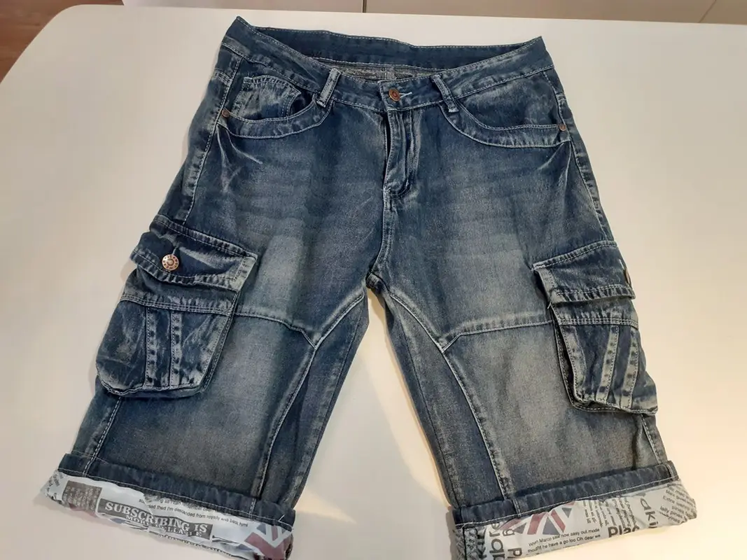 Pocket Trend Denim Shorts Straight Five-point Pants
