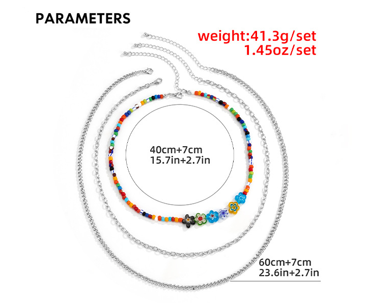 Color Multi-layer Men's Metal Necklace Korean Fashion Trend Ins Style Design Necklace