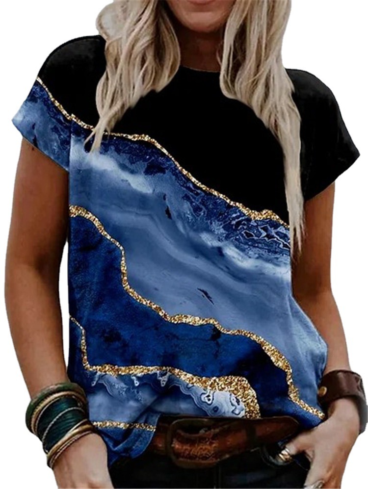 Women's Printed Casual Short Sleeve Top T-shirt