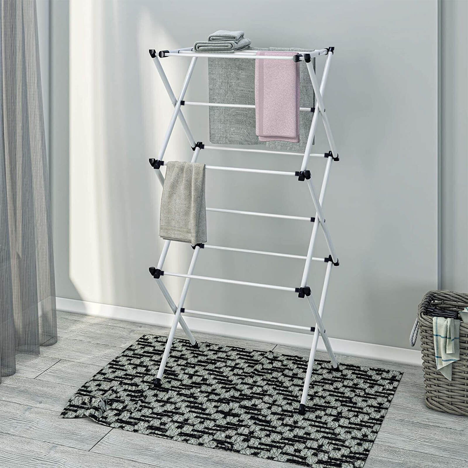 3 Tier Clothes Airer Dryer Metal Laundry Horse Drying Rack Indoor Outdoor Patio — image 10