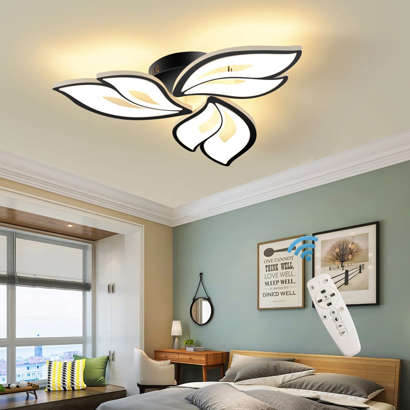 Modern Dimmable LED Ceiling Light Petal Chandelier Lamp For Living Room Bedroom — image 4