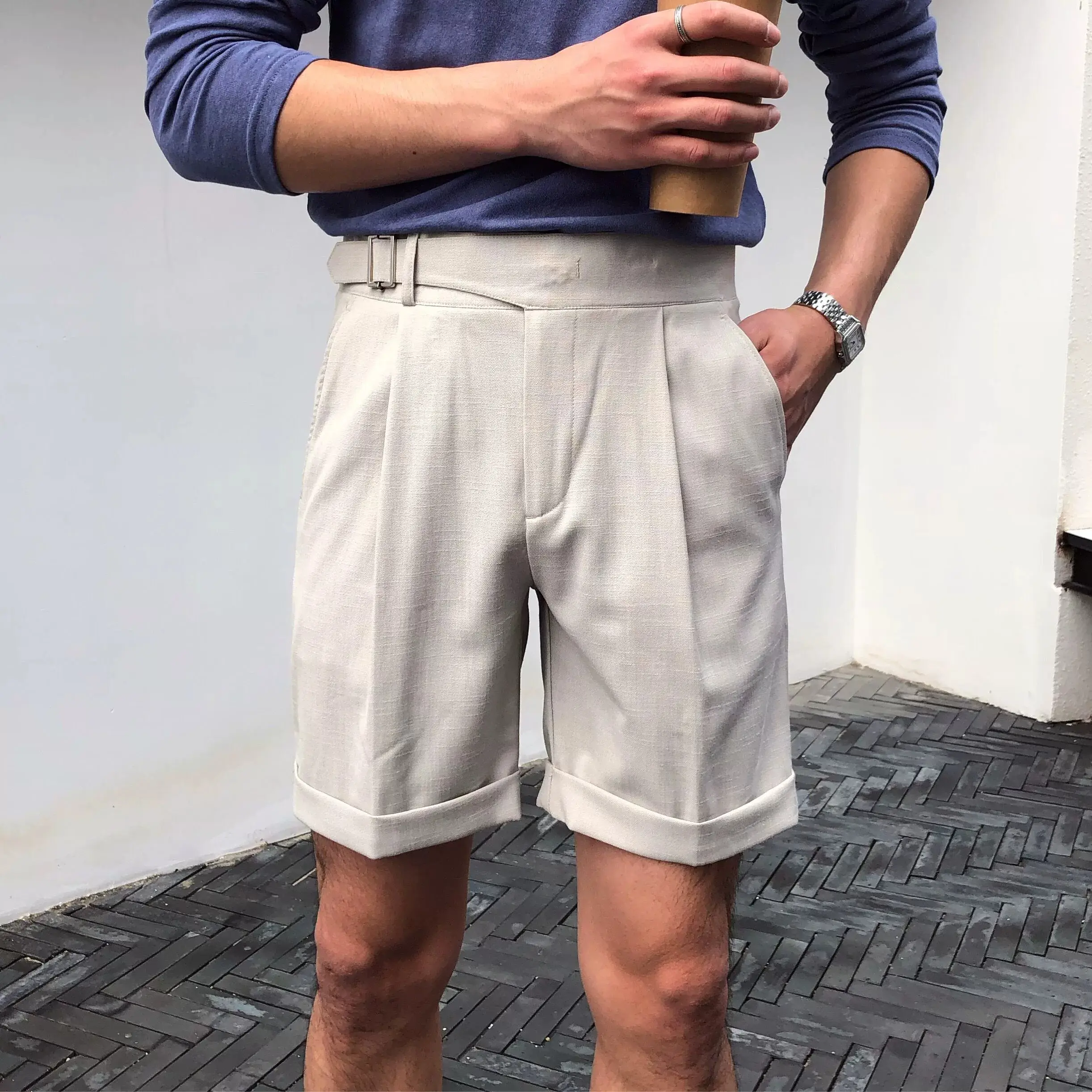 Summer New Men's Casual High Waist Shorts
