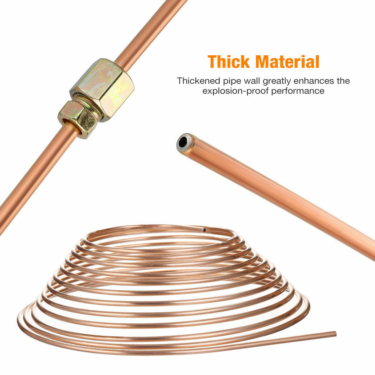 2PCS 25ft Kunifer Cunifer Copper Nickel Brake Pipe Line Roll Tube Hose — image 6