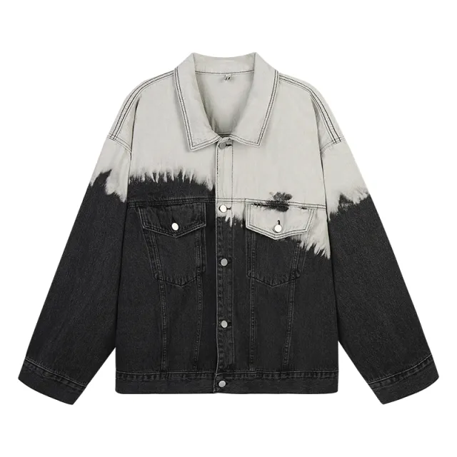 Women's Niche Premium Tie Dye Denim Jacket Design Gradient S - Shop at LoveMi