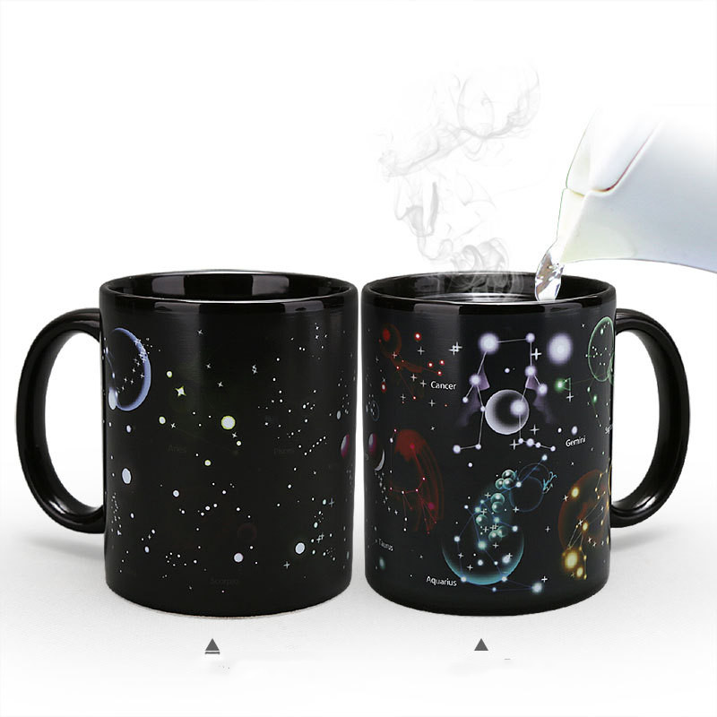 Starry Sky Black Glaze Color Changing Mug