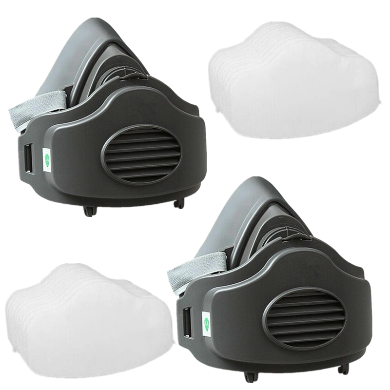 Half Face Gas Mask Cover PRO Respirator 3200 Dust Mask Safety 10 Filters For Sanding Woodworking 9