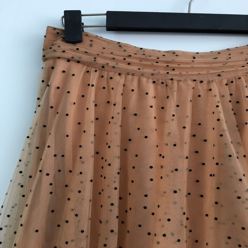 Title 6, Polka dot mesh rok met elastische hoge taille v...