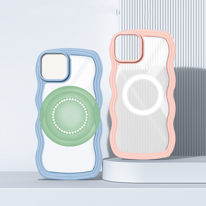 Two-in-one Wave Pattern Transparent Phone Case - Image 3
