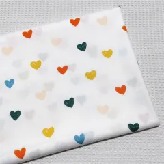 Colour Geometric Heart-shaped Lines Polka Dot Cotton Twill Bedding Home Clothes Fabric - White - View 1