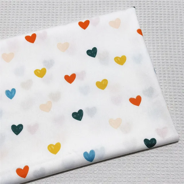 Color Geometric Heart shaped Lines Polka Dot Cotton Twill Bedding Home Clothes Fabric White - Shop at LoveMi