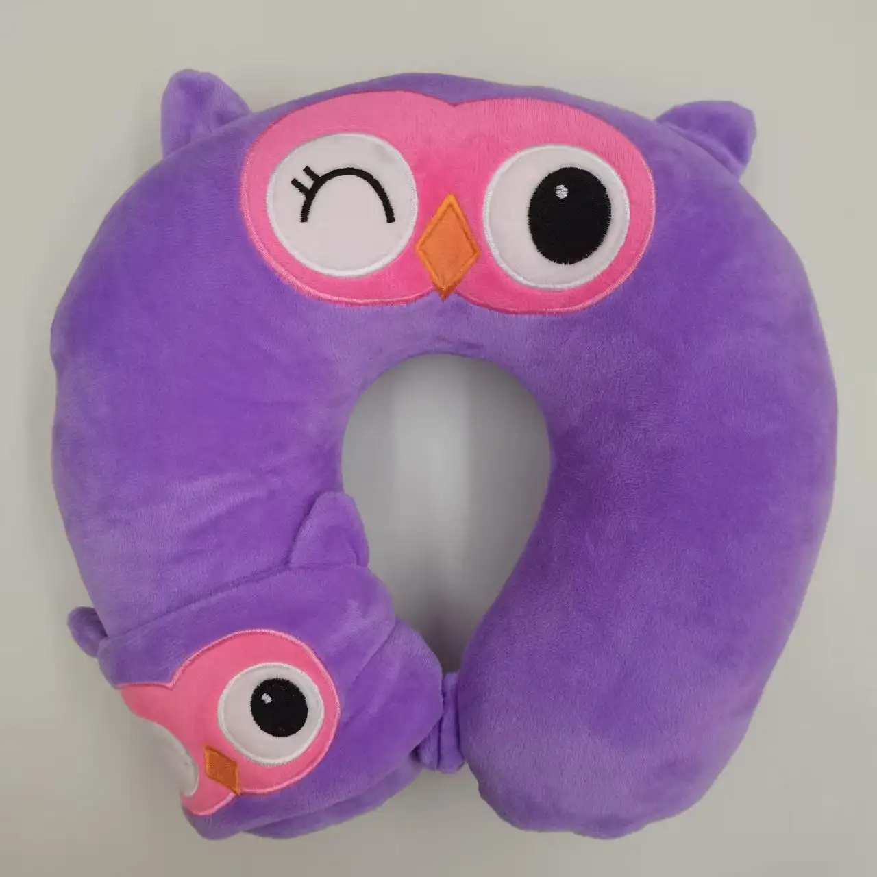 Purple Cartoon Owl U-Shaped Neck Pillow