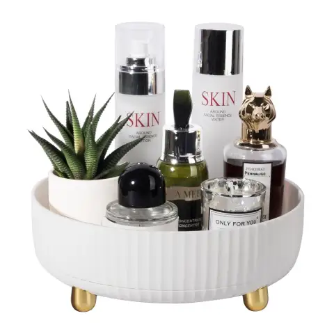 Makeup Perfume Organizer Tray 360 Degree Rotating Lazy Susan