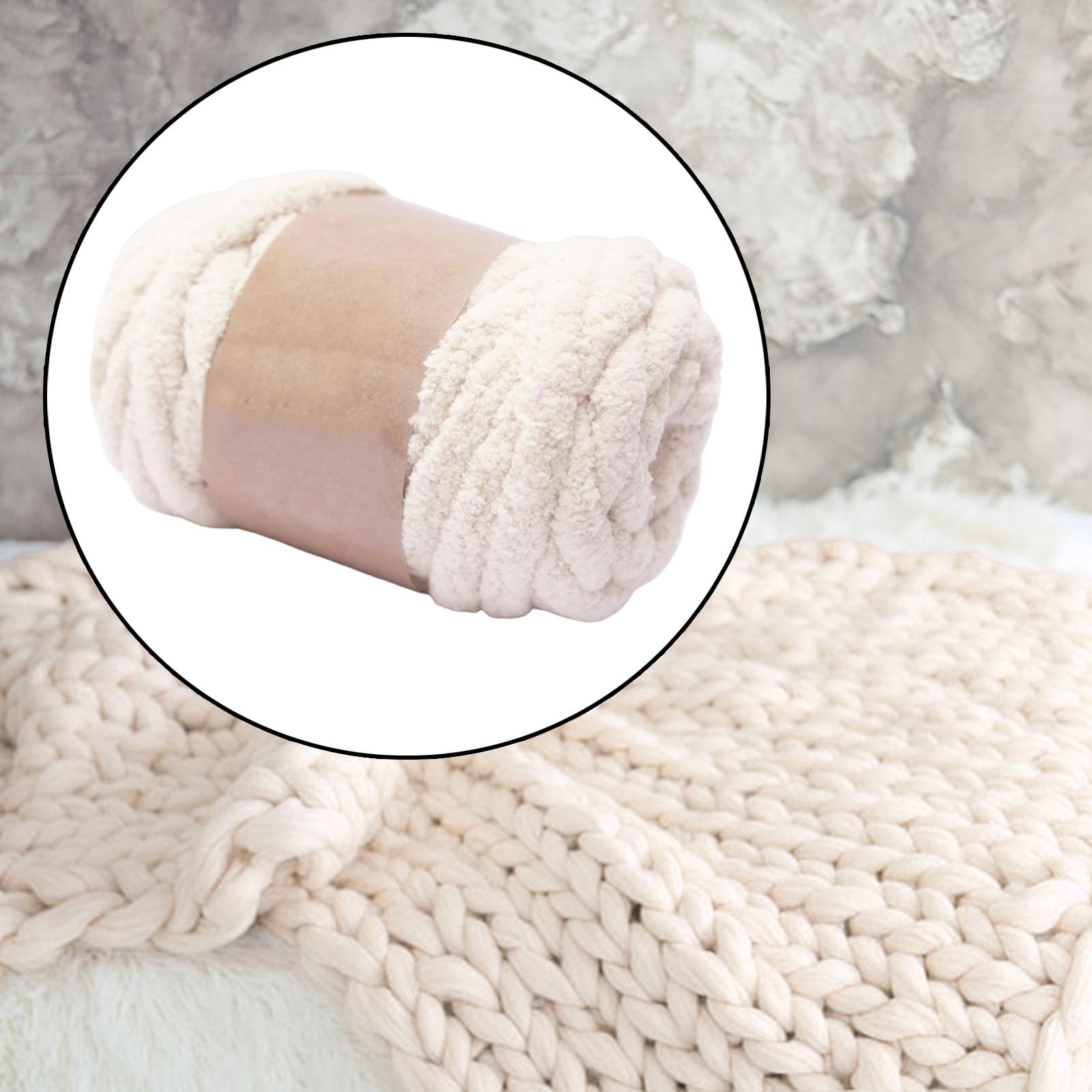 Thick Chunky Yarn Hand Knitting DIY Weight For Throw Rug Making Weaving Beige — image 10