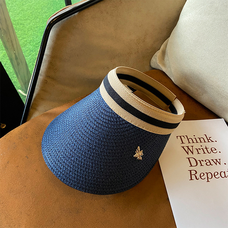 Women's Straw Empty Top Peaked Hat