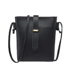 Belt Decoration All-match Simple Casual One-shoulder Mobile Phone Bag - Black - View 1