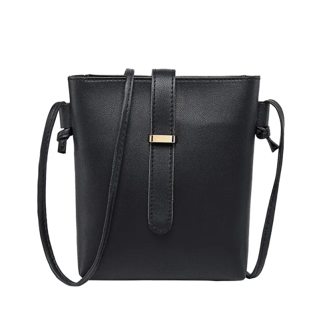 Belt Decoration All match Simple Casual One shoulder Mobile Phone Bag Black - Shop at LoveMi